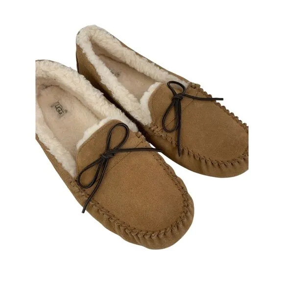 UGG Mens Corvin 18 Suede Sheepskin Moccasin Loafer Moc Chestnut Size 18 EUC