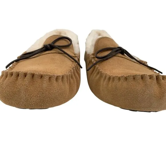 UGG Mens Corvin 18 Suede Sheepskin Moccasin Loafer Moc Chestnut Size 18 EUC