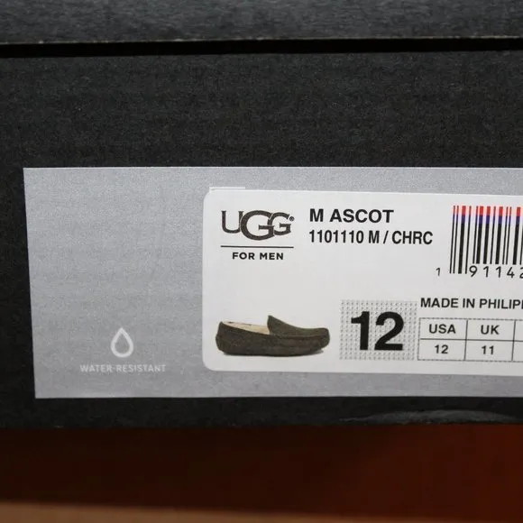 UGG MEN'S NIB‎ ASCOT SUEDE SHEARLING SLIPPERS