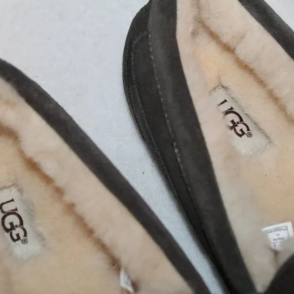 UGG MEN'S NIB‎ ASCOT SUEDE SHEARLING SLIPPERS