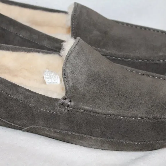 UGG MEN'S NIB‎ ASCOT SUEDE SHEARLING SLIPPERS
