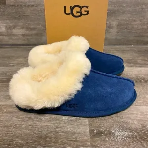 UGG | Moraene Sheepskin &amp; Suede Slippers In Navy Size 6 NEW