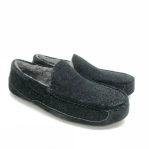 UGG NEW ASCOT WOOL SHEARLING SLIPPERS BLACK‎