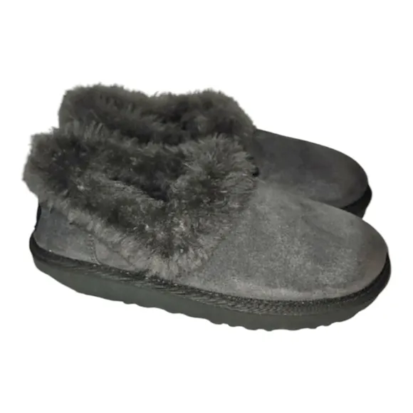 UGG Nita Women's Gray Fur-Lined Slip-On Shoes slippers