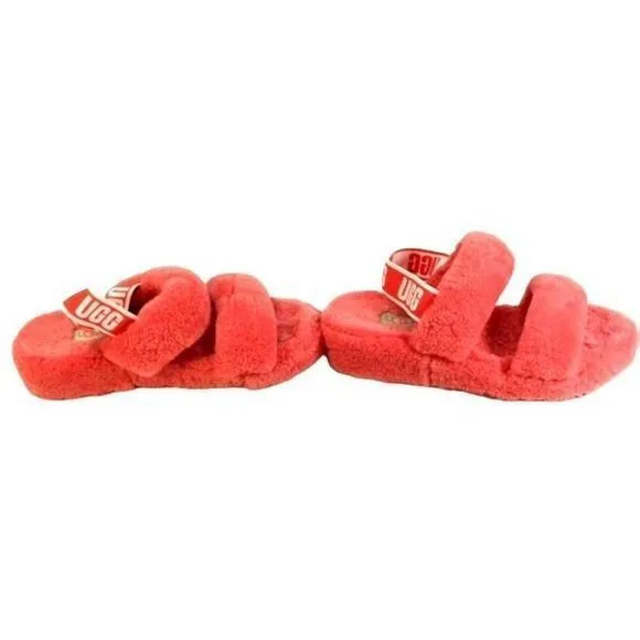 UGG Oh Yeah‎ Pop Coral Slippers  SZ  8 EUC