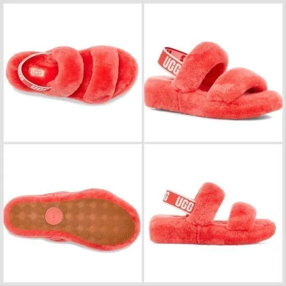 UGG Oh Yeah‎ Pop Coral Slippers  SZ  8 EUC