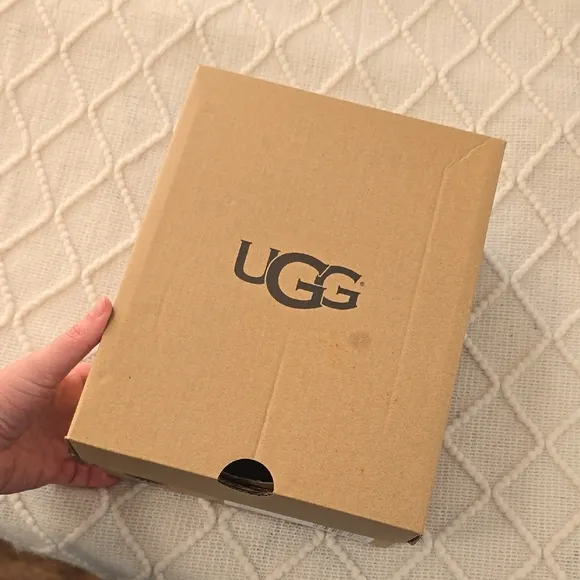 UGG Pink Plush Slippers with Decorative Trim