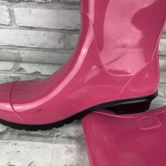 UGG Raana 1014340K Diva Pink Tall Pull Up Waterproof Mid Calf Rain Boots Girls 6
