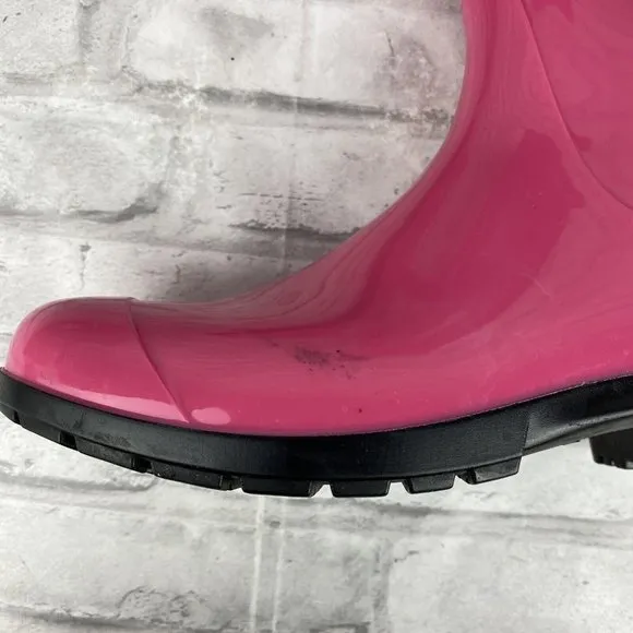 UGG Raana 1014340K Diva Pink Tall Pull Up Waterproof Mid Calf Rain Boots Girls 6