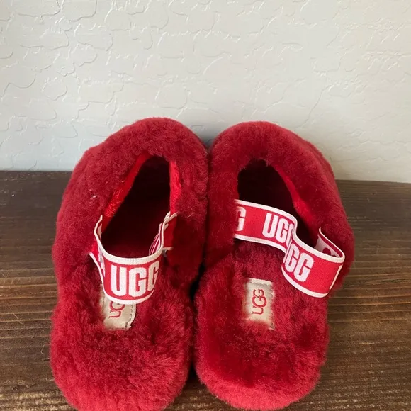 UGG Red Fluff Yeah Slide Slippers