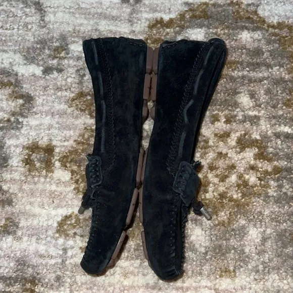 UGG Roni Black Suede Leather Slip On Slippers‎ Moccasins Casual Shoes