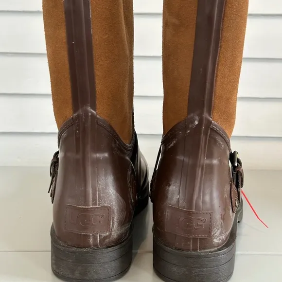 Ugg Sivada Chocolate Rain Boots Sz 41