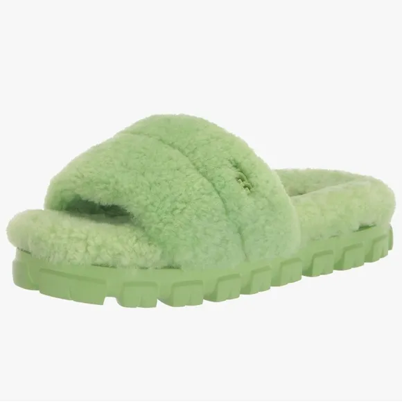 UGG Slippers Cozetta Curly Womens Size 8- Parakeet Green