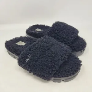 UGG Slippers Womens 7 Black Cozetta Curly Sheepskin Indoor Outdoor Shoe NEW