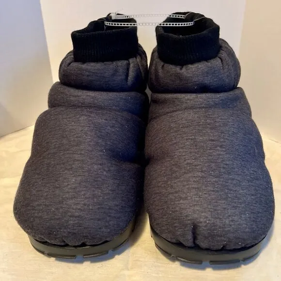 UGG Spaceslider Boots Women's 8 Chracoal Black Jersey Bootie Slippers Lined Cozy