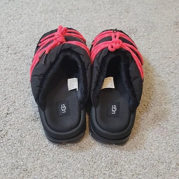 UGG SPACESLIDER TECH SLIDE SLIPPERS BLACK SIZE 8 WOMAN'S
