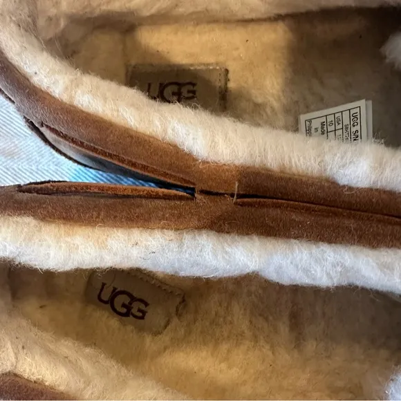UGG Tan Olsen Leather Slippers