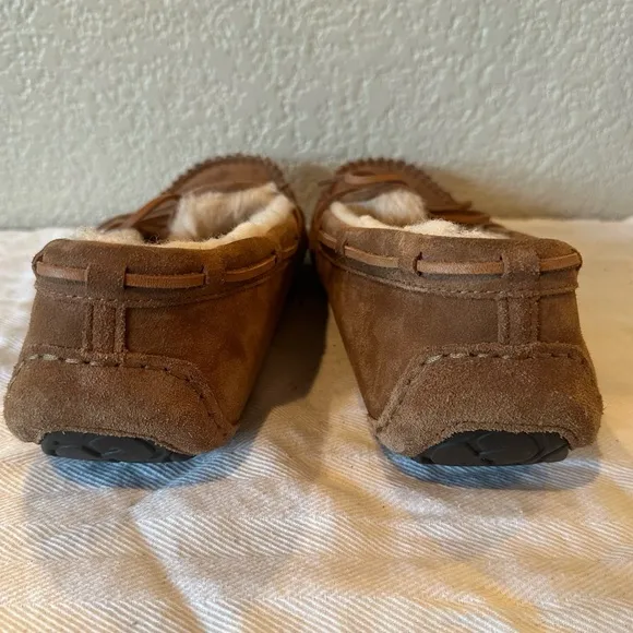 UGG Tan Olsen Leather Slippers