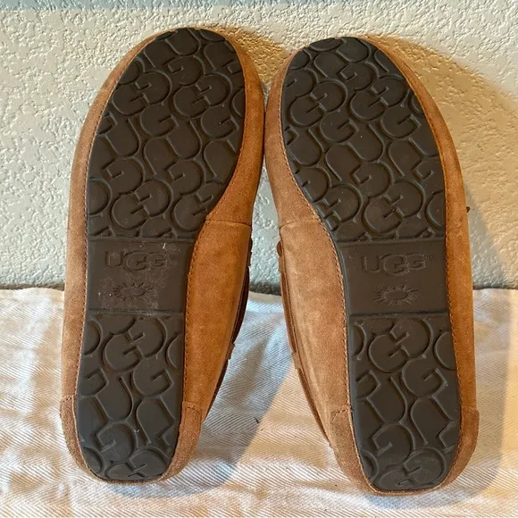 UGG Tan Olsen Leather Slippers