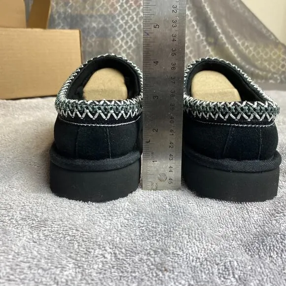 UGG Tasman Slippers Women 6 Cozy Black Slip On Embroidered Boho