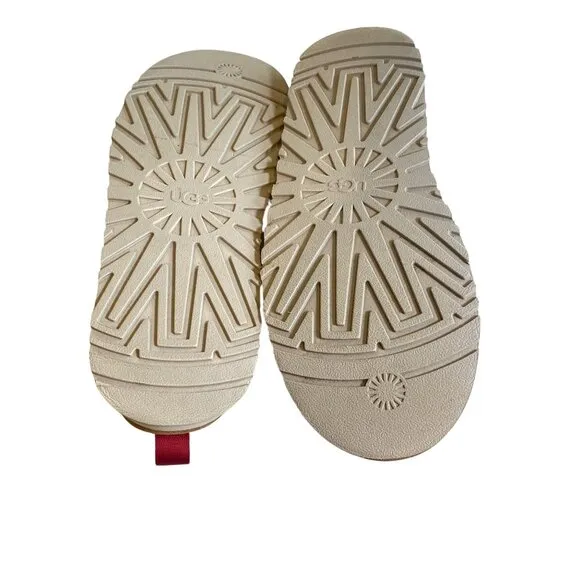 UGG Tazz Braid Heritage Braid Natural Shearling Slippers Women's 10 Worn Once!