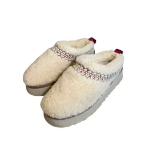 UGG Tazz Braid Heritage Braid Natural Shearling Slippers Women's 10 Worn Once!