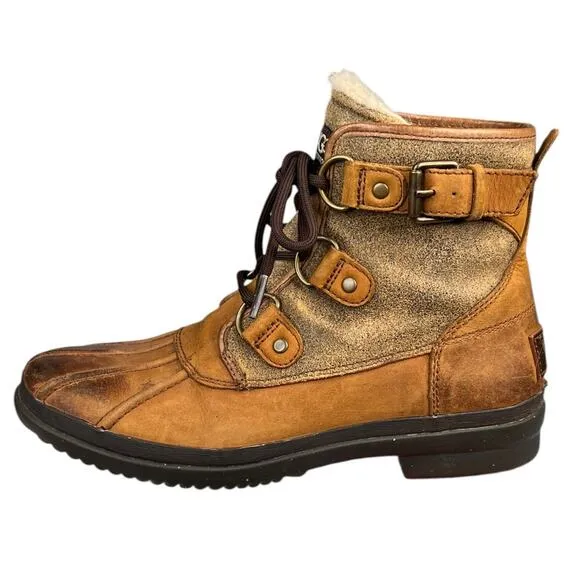 Ugg Women's Cecile Brown Waterproof Ankle Boots Size US 7