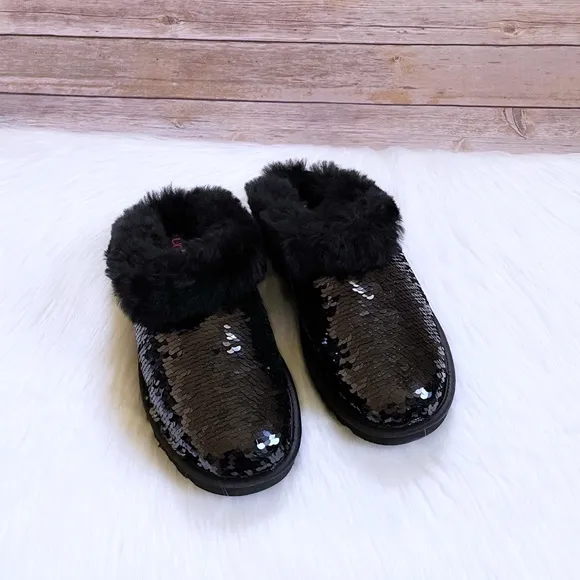 UGG Women’s Cluggette Sequin Black Slippers