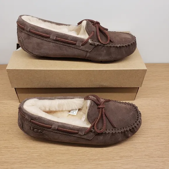 UGG Womens Dakota Moccasin Espresso Indoor Outdoor Slippers