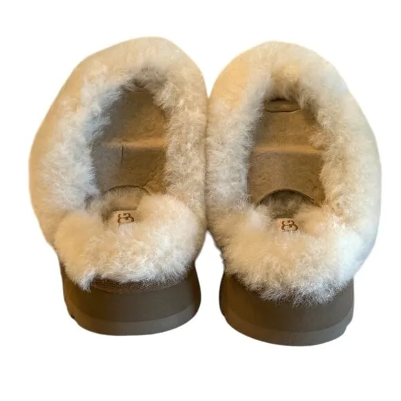 Ugg Women's Disquette Sheepskin Slipper Sand Suede Clog Mule Size 7