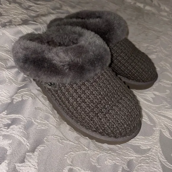 UGG Women's Gray Knit Slippers