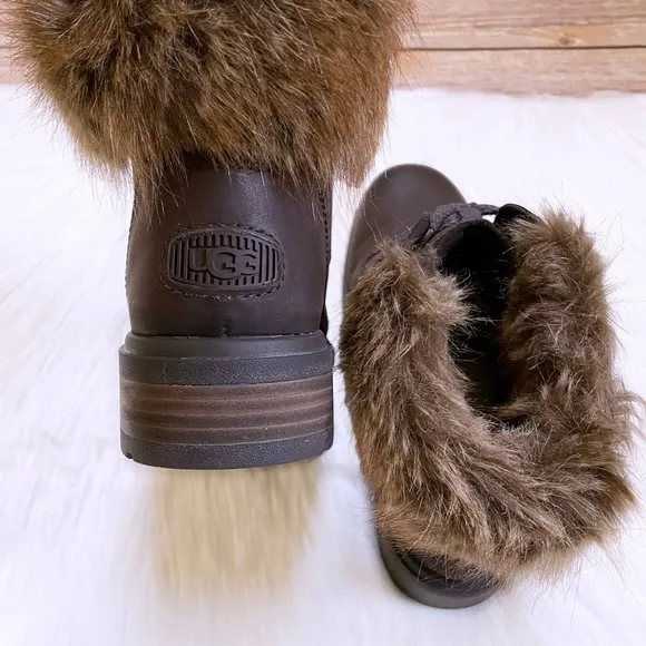 UGG Women’s Harrison Lace Tipped Stout Leather Waterproof Boots