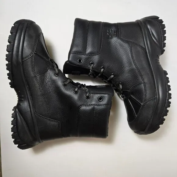UGG Yose Waterproof Leather Winter Snow Rain Boots Black Womens Size 6 / EU 37