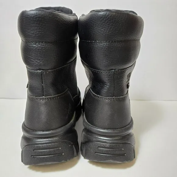 UGG Yose Waterproof Leather Winter Snow Rain Boots Black Womens Size 6 / EU 37