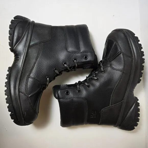UGG Yose Waterproof Leather Winter Snow Rain Boots Black Womens Size 6 / EU 37