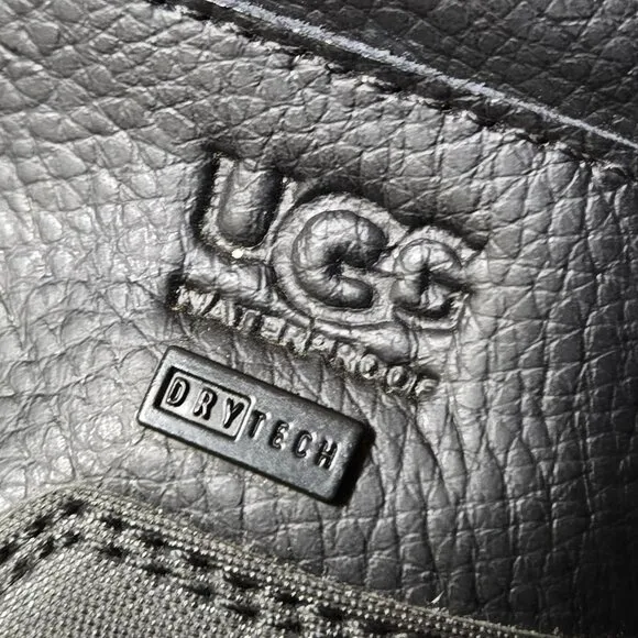 UGG Yose Waterproof Leather Winter Snow Rain Boots Black Womens Size 6 / EU 37