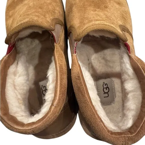 UGG RAKEL CHESTNUT SUEDE/ SHEEPWOOL ANKLE BOOT SLIPPERS Men’s 10