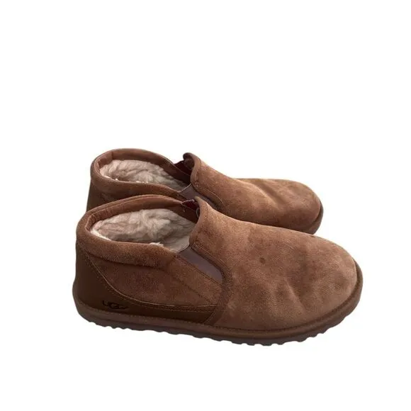 UGG RAKEL CHESTNUT SUEDE/ SHEEPWOOL ANKLE BOOT SLIPPERS Men’s 10