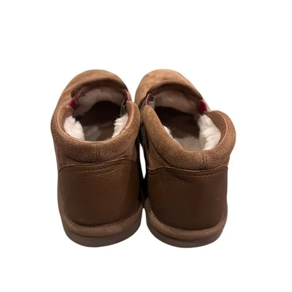 UGG RAKEL CHESTNUT SUEDE/ SHEEPWOOL ANKLE BOOT SLIPPERS Men’s 10