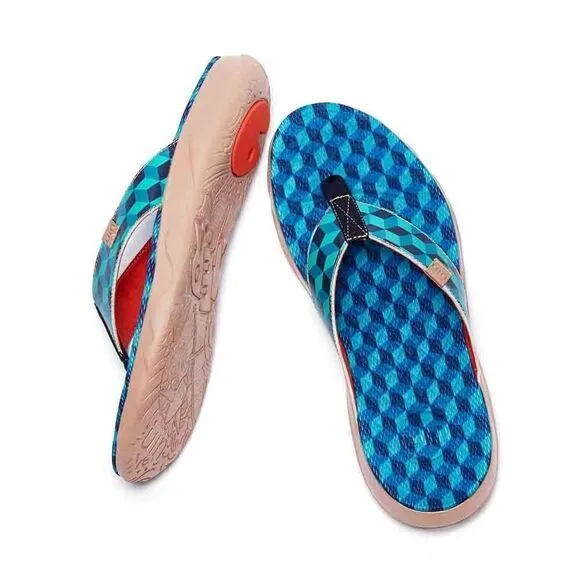UIN Men's Flip Flop Thong Beach Casual Comfort Slippers(MOUNTAINS MEN)New No Box