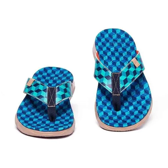 UIN Men's Flip Flop Thong Beach Casual Comfort Slippers(MOUNTAINS MEN)New No Box