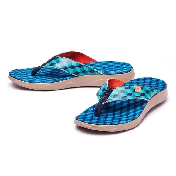UIN Men's Flip Flop Thong Beach Casual Comfort Slippers(MOUNTAINS MEN)New No Box