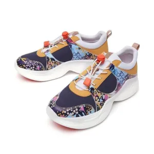 UIN Women's Chunky Fashion Sneakers Walking Casual Shoes (Dye-Isabel Palma)133