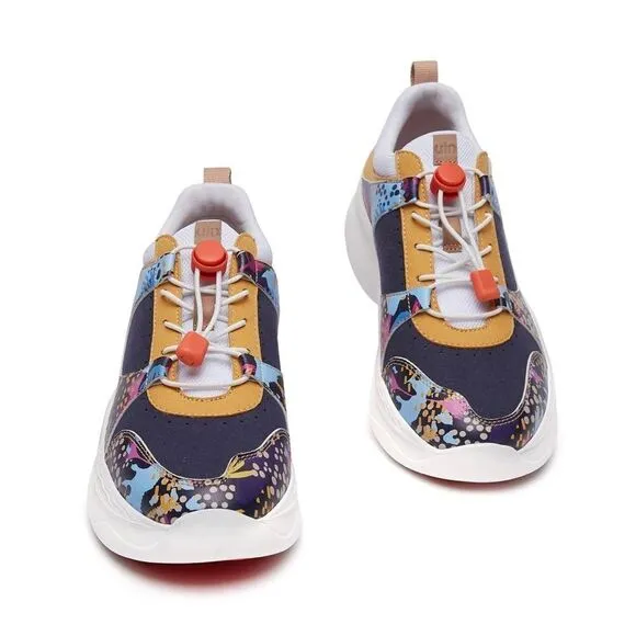 UIN Women's Chunky Fashion Sneakers Walking Casual Shoes (Dye-Isabel Palma)133
