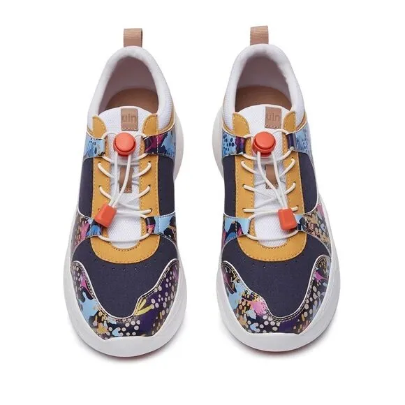 UIN Women's Chunky Fashion Sneakers Walking Casual Shoes (Dye-Isabel Palma)133