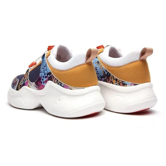 UIN Women's Chunky Fashion Sneakers Walking Casual Shoes (Dye-Isabel Palma)133
