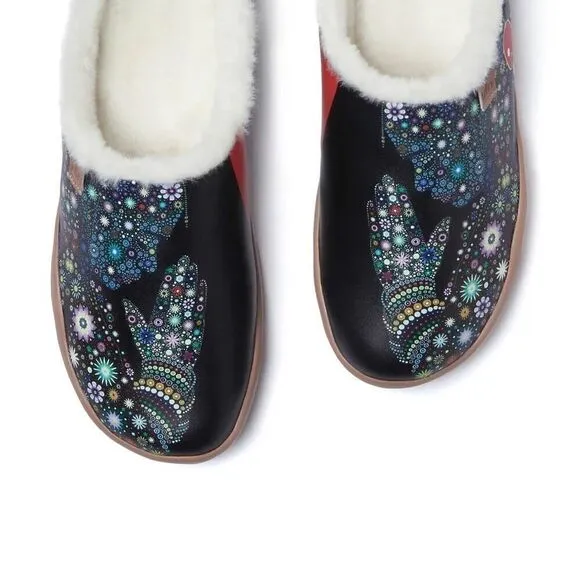 UIN Women's Mules Comfort Travel Shoes Casual Slippers(Pray for Goodness Malaga)