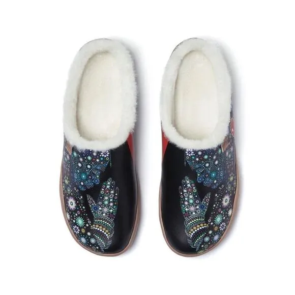 UIN Women's Mules Comfort Travel Shoes Casual Slippers(Pray for Goodness Malaga)