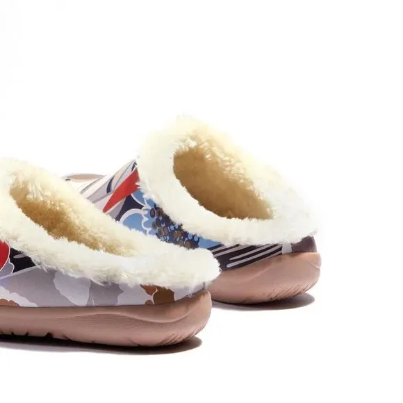 UIN Women's Mules Comfort Travel Shoes Wide Toe Casual Slippers(Clematis Malaga)