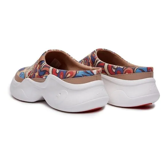 UIN Women's Mules Comfort Chunky Shoes Casual Slippers (Summer-Alizarin)